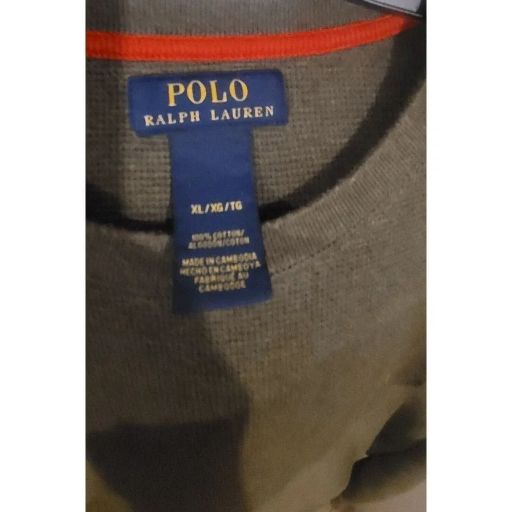 Polo Ralph Lauren Men's Xl Long Sleeve Blue‎ Thermal Waffle Shirt